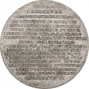 Реверс монеты Брауншвейг-Люнебург, 1 талер, 1737, Смерть Вильгельмины Каролины, жены Георга II