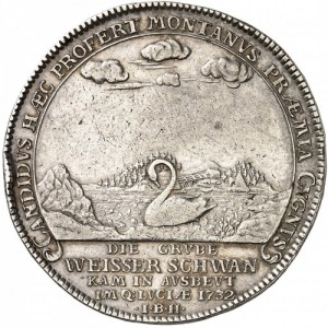 Реверс монеты Брауншвейг-Люнебург, 1 талер, 1744-1756, Шахта Белый лебедь