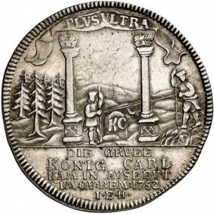 Реверс монеты Брауншвейг-Люнебург, 1 талер, 1752, Шахта Короля Карла