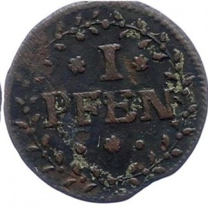 Реверс монеты Брауншвейг-Люнебург, 1 пфенниг, 1686-1687