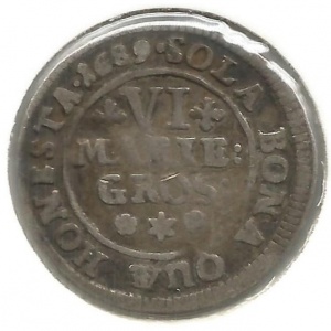 Реверс монеты Брауншвейг-Люнебург, 6 мариенгрошей, 1680-1689