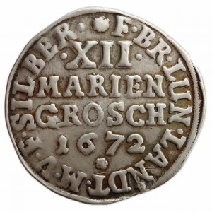 Реверс монеты Брауншвейг-Люнебург, 12 мариенгрошей, 1668-1673