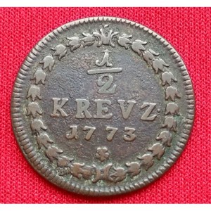 Реверс монеты Курпфальц, ½ крейцера, 1773-1786