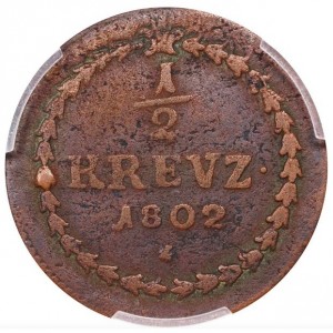 Реверс монеты Курпфальц, ½ крейцера, 1802