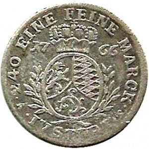 Реверс монеты Курпфальц, 5 крейцеров, 1765-1766