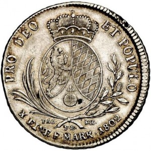 Реверс монеты Курпфальц, 1 талер, 1802