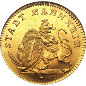 Аверс монеты Курпфальц, 1 дукат, 1792, 50 лет правлению Карла Теодора