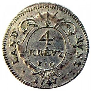 Реверс монеты Курпфальц, 4 крейцера, 1746-1750
