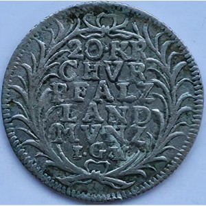 Реверс монеты Курпфальц, 20 крейцеров, 1721-1727