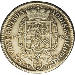 Реверс монеты Курпфальц, ⅔ талера, 1748