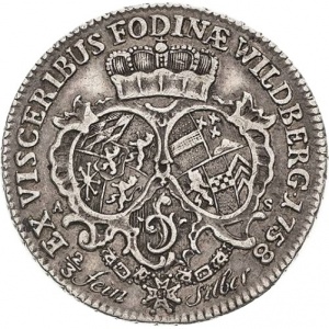 Реверс монеты Курпфальц, ⅔ талера, 1758