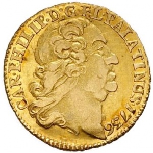 Аверс монеты Курпфальц, ¼ каролина, 1735-1736