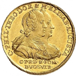 Аверс монеты Курпфальц, 1 дукат, 1742, Брак Карла Теодора и Елизаветы Августы