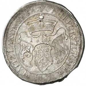 Реверс монеты Курпфальц, 30 крейцеров, 1661-1673