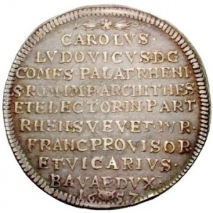 Реверс монеты Курпфальц, 1 талер, 1657