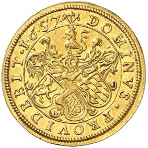 Реверс монеты Курпфальц, 1 дукат, 1657