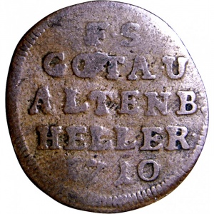 Реверс монеты Саксен-Альтенбург, 1 геллер, 1704-1722