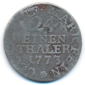 Реверс монеты Саксен-Альтенбург, 1/24 талера, 1773