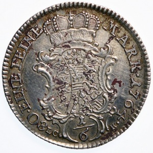 Реверс монеты Саксен-Альтенбург, ⅙ талера, 1764-1765