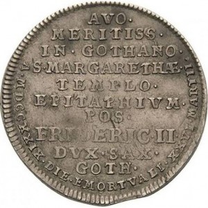 Реверс монеты Саксен-Альтенбург, ¼ талера, 1729, Памятник в Маргаретенкирхе