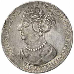 Аверс монеты Саксен-Альтенбург, 1 талер, 1681, Смерть Магдалены Сибиллы, жены Фридриха I