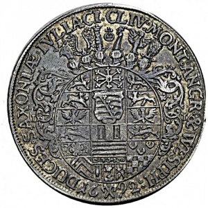 Реверс монеты Саксен-Альтенбург, 1 талер, 1692, Дань уважения Готы регентам