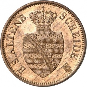 Аверс монеты Саксен-Альтенбург, 2 пфеннига, 1856
