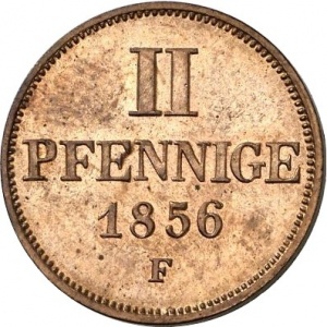 Реверс монеты Саксен-Альтенбург, 2 пфеннига, 1856