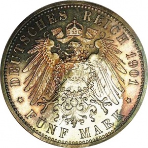 Реверс монеты Саксен-Альтенбург, 5 марок, 1901