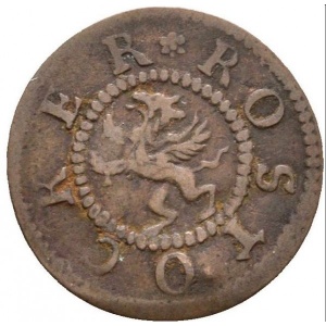 Аверс монеты Город Росток, 1 пфенниг, 1725-1735