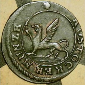 Аверс монеты Город Росток, 1 пфенниг, 1796-1802