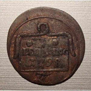 Реверс монеты Город Росток, 1 пфенниг, 1798
