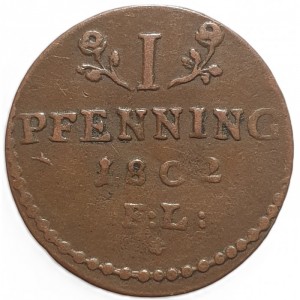 Реверс монеты Город Росток, 1 пфенниг, 1801-1802