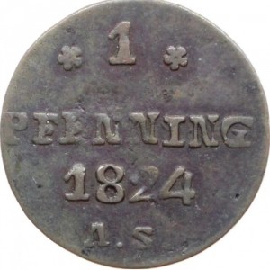 Реверс монеты Город Росток, 1 пфенниг, 1815-1824