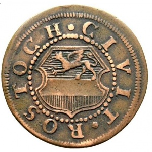 Аверс монеты Город Росток, 3 пфеннига, 1744-1759