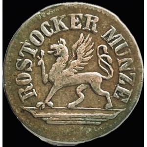 Аверс монеты Город Росток, 3 пфеннига, 1859