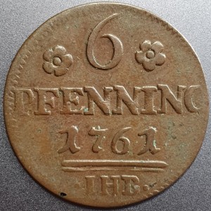 Реверс монеты Город Росток, 6 пфеннигов, 1761-1762