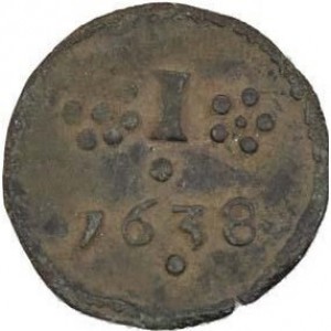 Реверс монеты Город Росток, 1 пфенниг, 1638