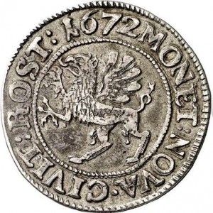 Аверс монеты Город Росток, ⅓ талера, 1672