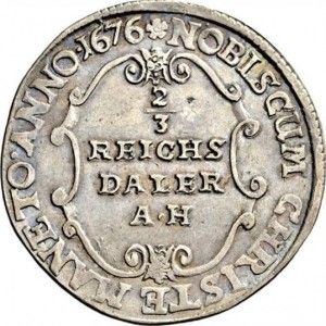 Реверс монеты Город Росток, ⅔ талера, 1676-1679