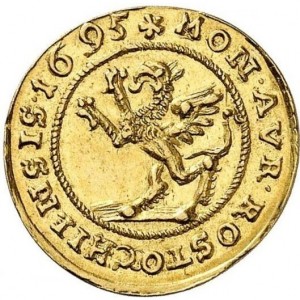 Аверс монеты Город Росток, ½ дуката, 1695