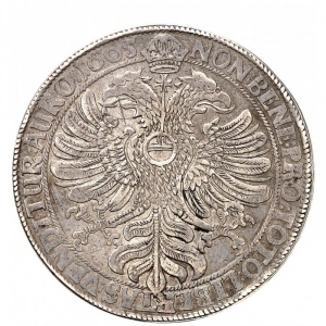 Реверс монеты Город Росток, 4 талера, 1605