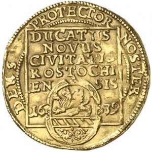 Аверс монеты Город Росток, 2 дуката, 1639
