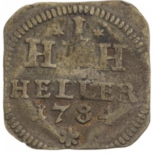 Реверс монеты Саксен-Гильдбурггаузен, 1 геллер, 1781-1784