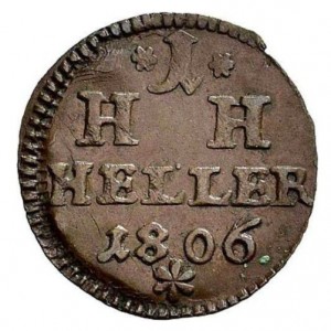 Реверс монеты Саксен-Гильдбурггаузен, 1 геллер, 1804-1806