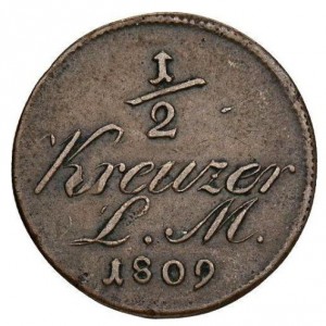 Реверс монеты Саксен-Гильдбурггаузен, ½ крейцера, 1809
