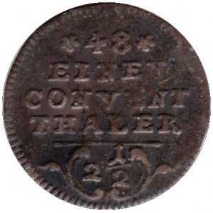 Реверс монеты Саксен-Гильдбурггаузен, 1/48 талера, 1781