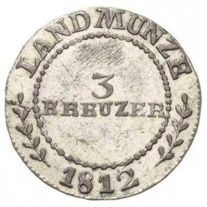 Реверс монеты Саксен-Гильдбурггаузен, 3 крейцера, 1808-1820