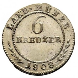 Реверс монеты Саксен-Гильдбурггаузен, 6 крейцеров, 1805-1818