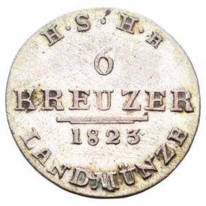 Реверс монеты Саксен-Гильдбурггаузен, 6 крейцеров, 1820-1825